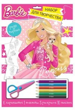 Набор для рисования Mattel "Barbie", с карандашами фото книги