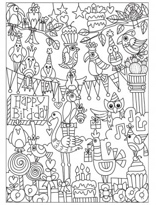Creative Haven Fanciful Birds coloring book фото книги 4