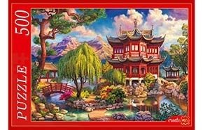 Пазлы "Восточная пагода у пруда", 500 элементов фото книги