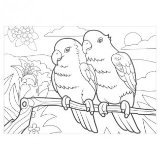 Раскраска по номерам "Птицы", А4, с восковыми мелками, 4 рисунка фото книги 6