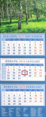 Календарь квартальный на 2018 год "Березовая роща" фото книги