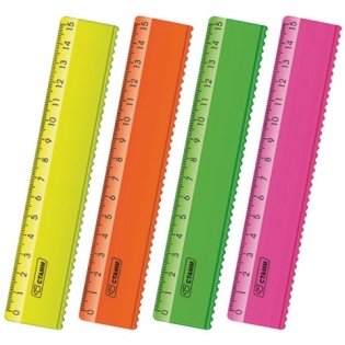 Линейка пластиковая, с волнистым краем "Стамм", 15 см (20 штук в комплекте) (количество товаров в комплекте: 20) фото книги