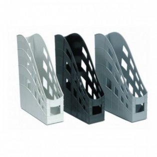 Подставка для бумаг вертикальная "S-Wing", серая фото книги