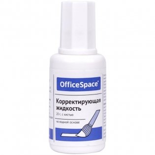 Корректирующая жидкость OfficeSpace, 20 мл, водная, с кистью. Арт. CFW20_9826 фото книги