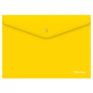 Папка-конверт на кнопке Berlingo "City Style", А4, 200 мкм, непрозрачная, желтая. Арт. EFb_04405 фото книги