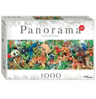 Пазл-панорама "Мир животных", 1000 элементов фото книги